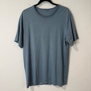 Lululemon Men's Cotton Relaxed Fit T Shirt Short Sleeve Crew Blue